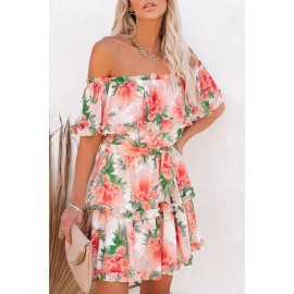 Off The Shoulder Ruffle Floral Dress